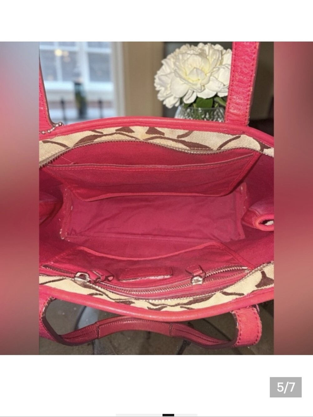 Coach Hamptons Weekend Signature Stripe Tote - Picture 5 of 7
